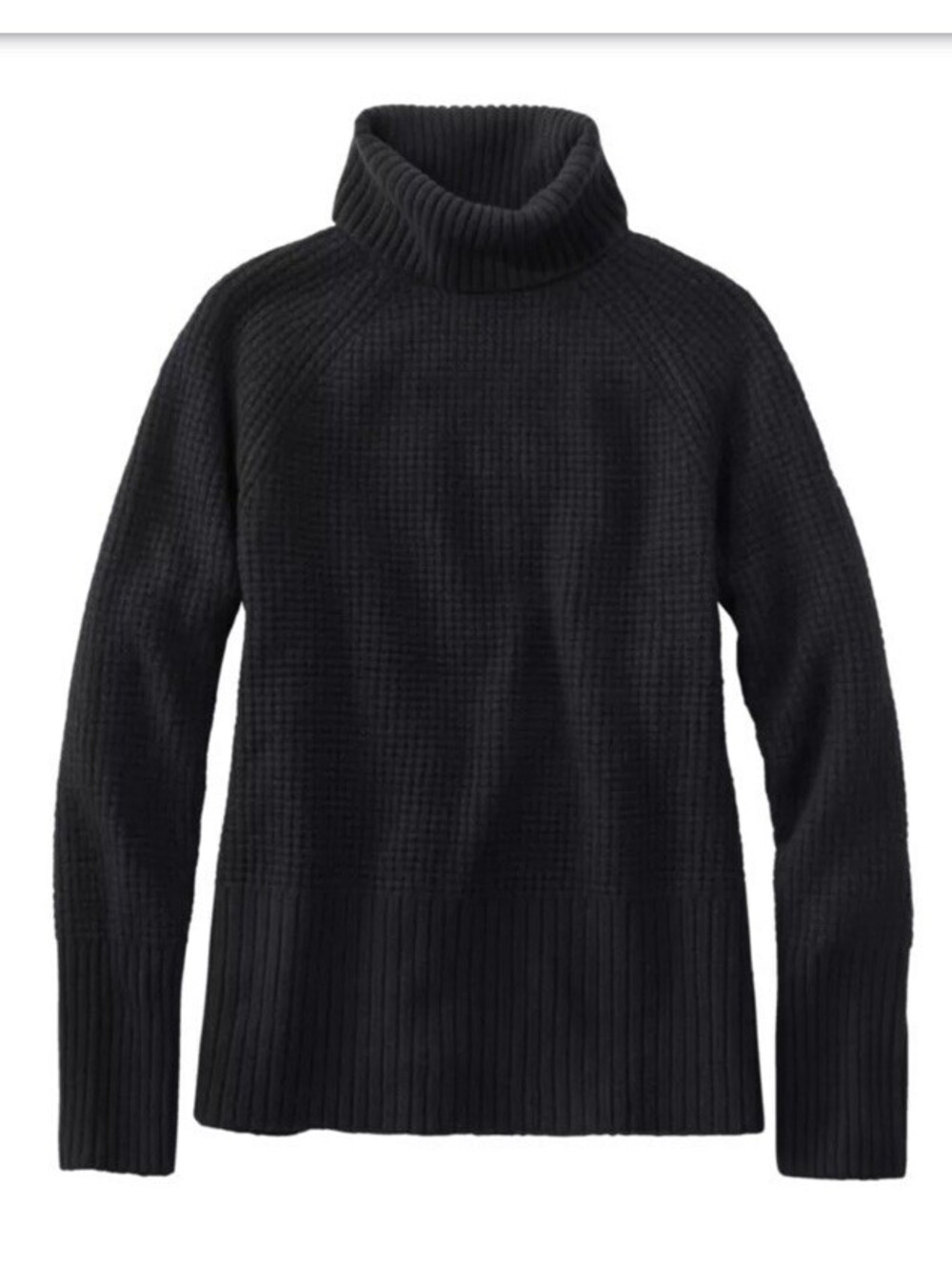 L.L. Bean Women’s Super soft Waffle Sweater Turtleneck XL Black